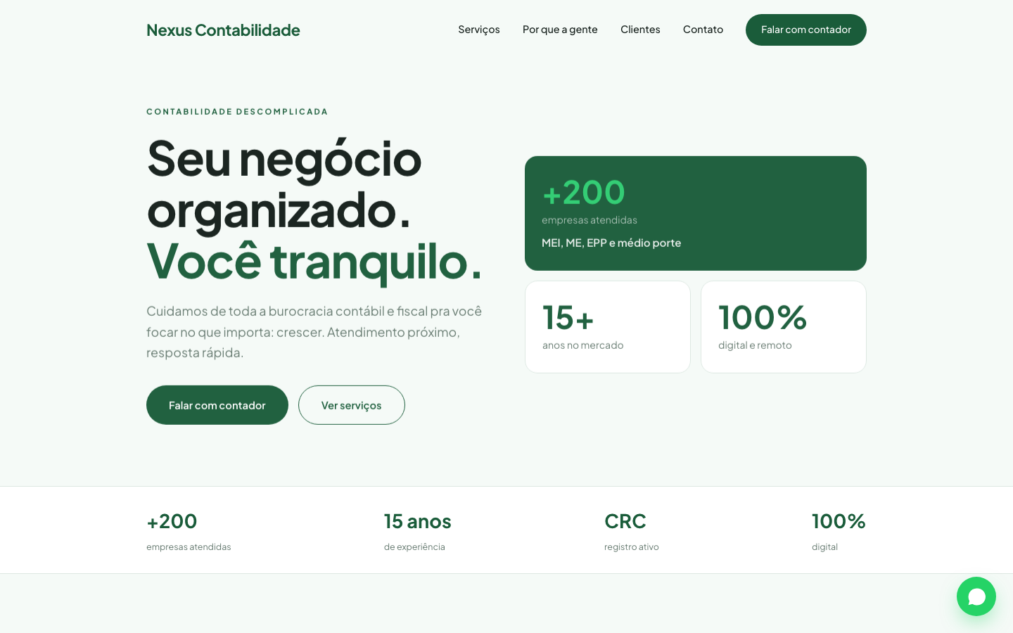 Site da Nexus Contabilidade