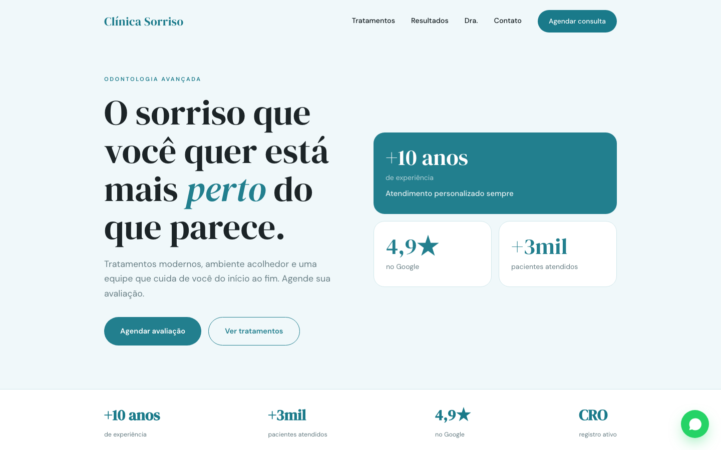 Site da Clínica Sorriso
