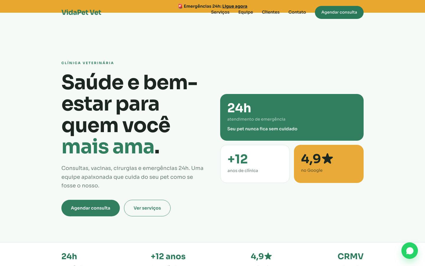 Site da VidaPet Vet