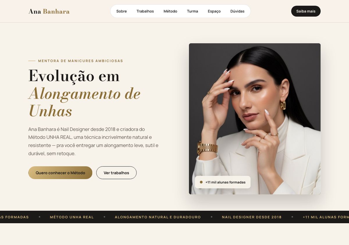 Página da Ana Banhara
